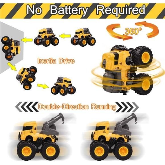 Construction Truck Toy Push and Go Car Toys for Boys and Girls, Friction Powered - Picture 3 of 7